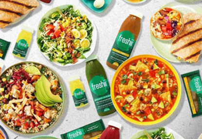 Salads, sandwiches and bottled juices.