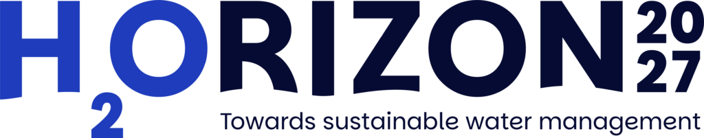 Official logo of the H2Orizon 2027 International Conference, jointly organized by the Québec City Convention Centre and La Cité Nantes Congress Centre, under the aegis of Université Laval.