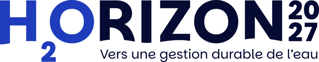 Official logo of the H2Orizon 2027 International Conference, jointly organized by the Québec City Convention Centre and La Cité Nantes Congress Centre, under the aegis of Université Laval.