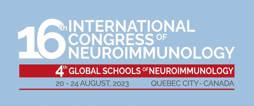 Bandeau officiel de la 16e édition du Congrès international de neuroimmunologie.