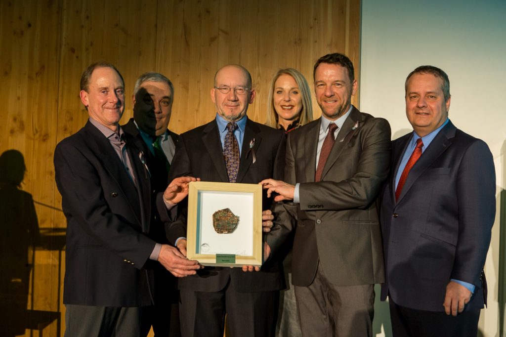 Group of ambassadors, including Dr Marc Pouliot, receiving an award for the Neutrophile 2018 conference.