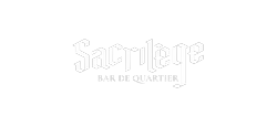 Logo blanc du bar Sacrilège