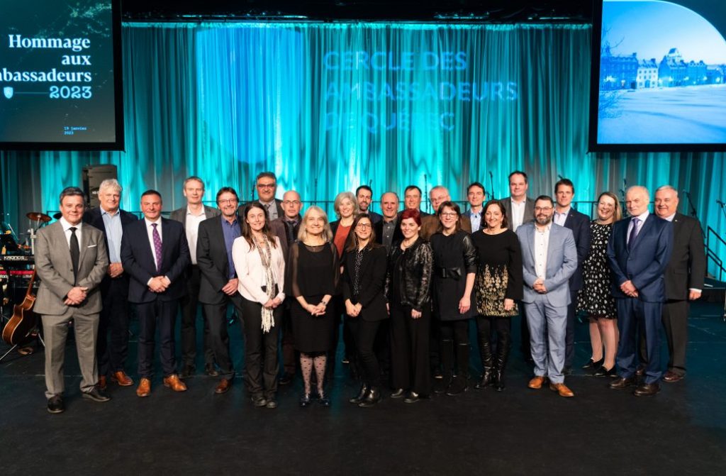 Group of ambassadors who received an award at the Soirée Hommage aux ambassadeurs 2023.