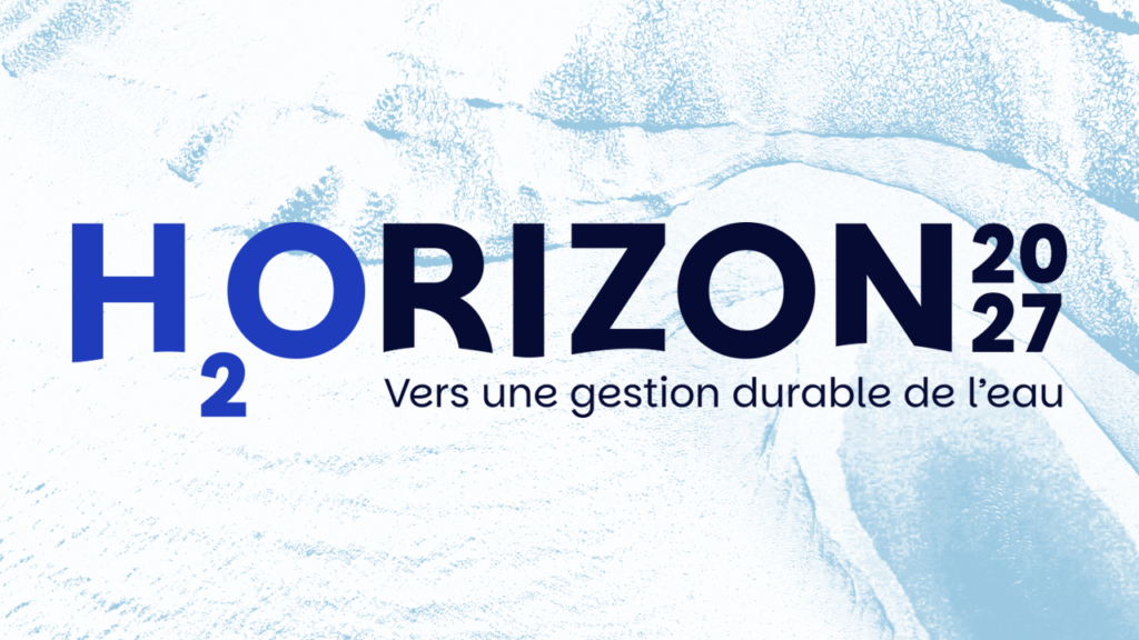 Logo officiel du congrès international H2Orizon 2027, organisé conjointement par le Centre des congrès de Québec et la Cité des Congrès de Nantes, sous l'égide de l'Université Laval.