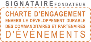 Logo de la Charte d'engagement envers le développement durable des commanditaires et partenaires d'événements.